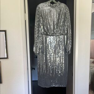 Silver Sequin Dress